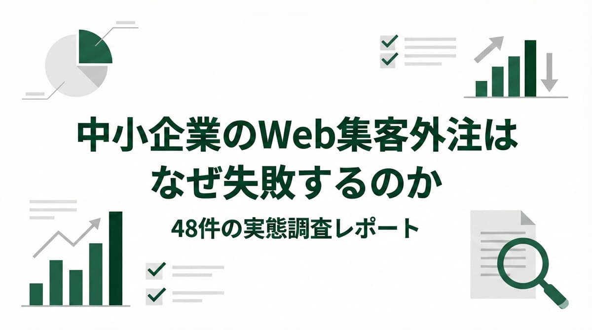 中小企業のWeb集客外注はなぜ失敗するのか？48件の実態調査で見えた共通点