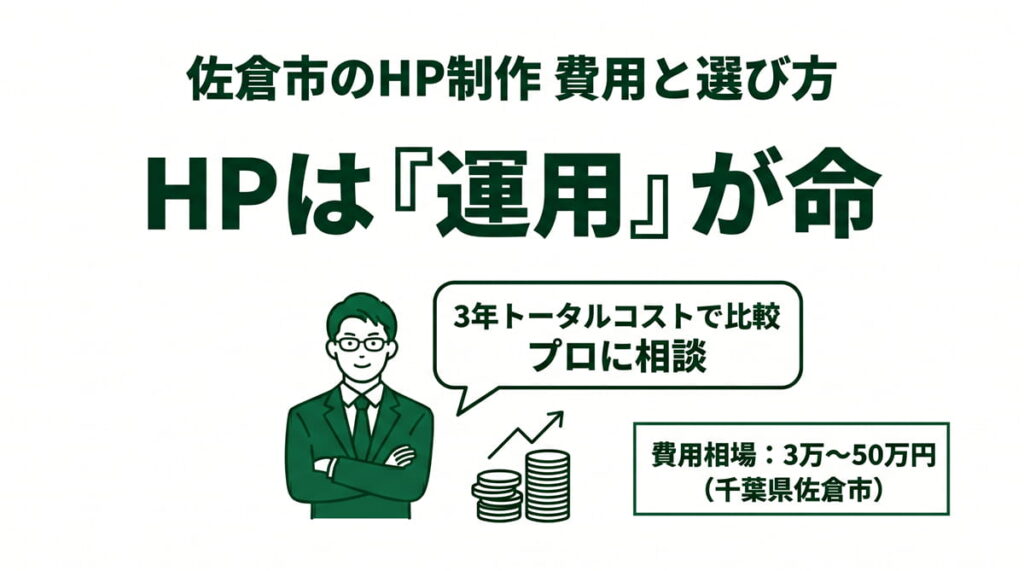 千葉県佐倉市のホームページ制作会社選びで大切なこと。HPは運用が命。